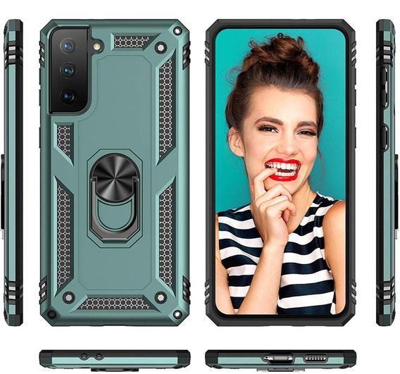 Armor Case for Samsung Galaxy S21, Nox Case Ring, green