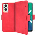 Flip case for Oppo Reno7 Lite 5G, Card Slot, red