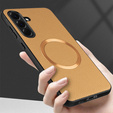 Case for Samsung Galaxy A56 5G, Leather Hybrid MagSafe, gold