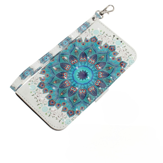 Flip case for Motorola Moto E22 / E22i, Wallet mandala, white