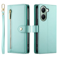 Flip case for Xiaomi Poco X7 Pro 5G, Wallet Zipper Pocket, green