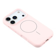 Silicone case for iPhone 17 Pro Max, for MagSafe, anti-shock, pink