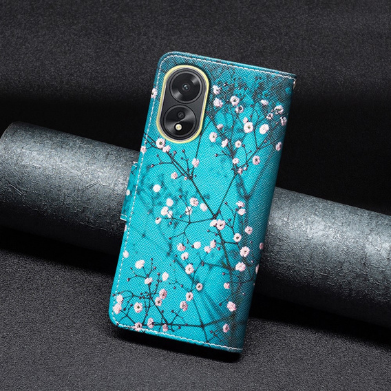 Flip case for Oppo A38 4G / Oppo A18 4G, Wallet, Sakura blue