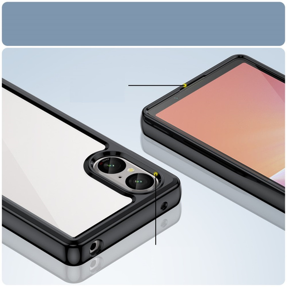 Case for Sony Xperia 5 V, Fusion Hybrid, transparent / black