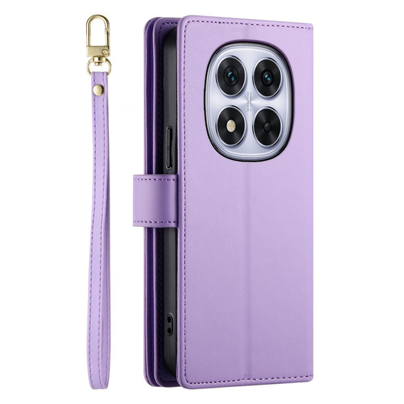 Flip case for Xiaomi Redmi Note 14 Pro 5G / Poco X7 5G, Wallet Zipper Pocket, purple