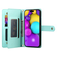 Flip case for iPhone 16 Plus, Wallet Zipper Pocket, green