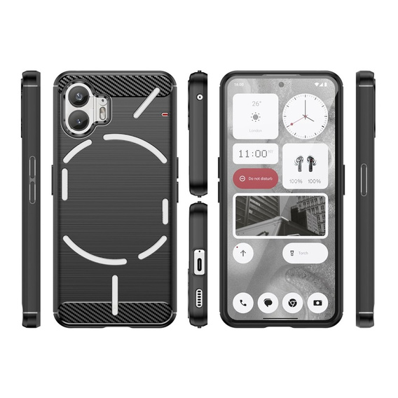 Case for Nothing Phone 2, Carbon, black