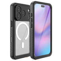 Redpepper case for iPhone 17 Pro, IP68 waterproof, for MagSafe, transparent with black sides