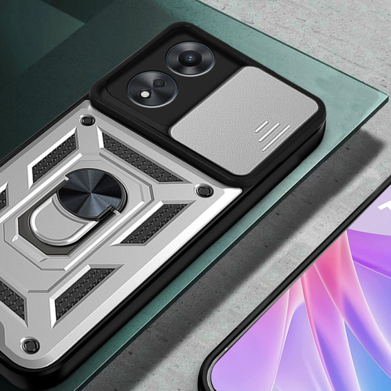 Case for Oppo A78 5G, CamShield Slide, silver