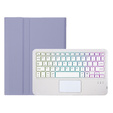 Case with illuminated bluetooth touchpad keyboard for iPad 10.9" 2022 (10 gen.), purple