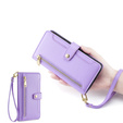 Flip case for iPhone 14 Pro, Wallet Zipper Pocket, purple