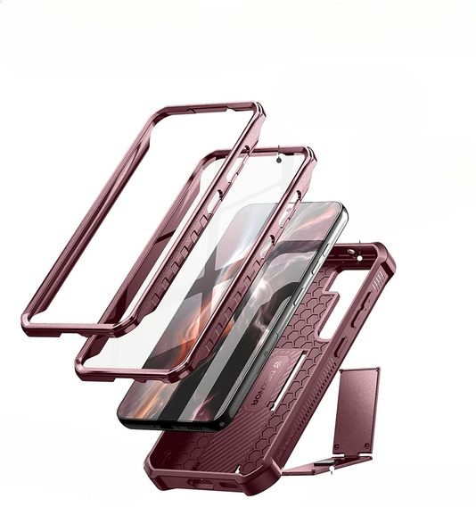 Armored case for Samsung Galaxy S23, Dexnor Full Body (Two Frames), red