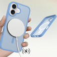 Matt Case for iPhone 17, for MagSafe, translucent blue
