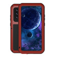 Love Mei Case for Samsung Galaxy A52/A52s, armored with glass, red
