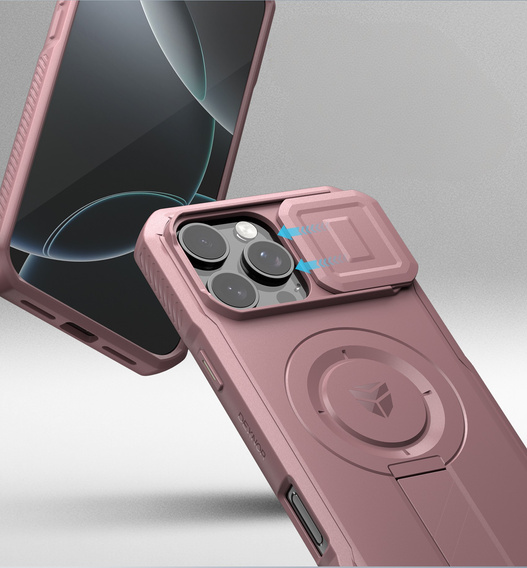 Armored case for iPhone 16 Pro Max, Dexnor CamProtect MagSafe, pink