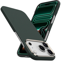 BENKS Kevlar case for iPhone 17 Pro Max, Magnetic Armour Tint 1000D 0070, for MagSafe, active button – green
