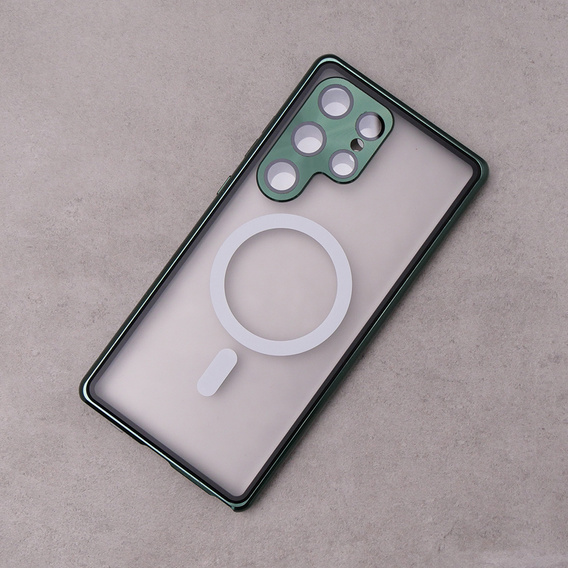 Magnetic Dual Glass MagSafe case for Samsung Galaxy S23 Ultra, green