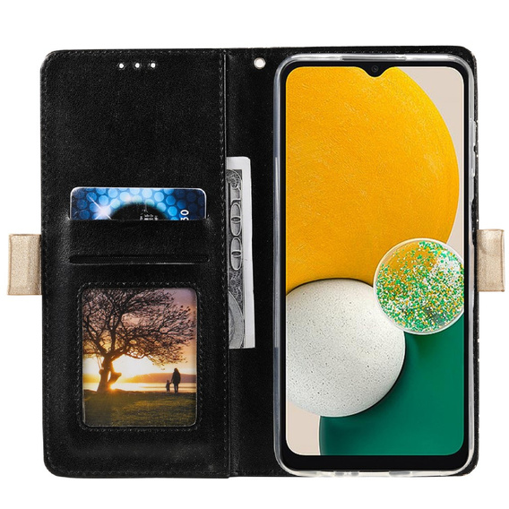 Flip case for Samsung Galaxy A25 5G, Wallet Pocket Zipper Lace, black