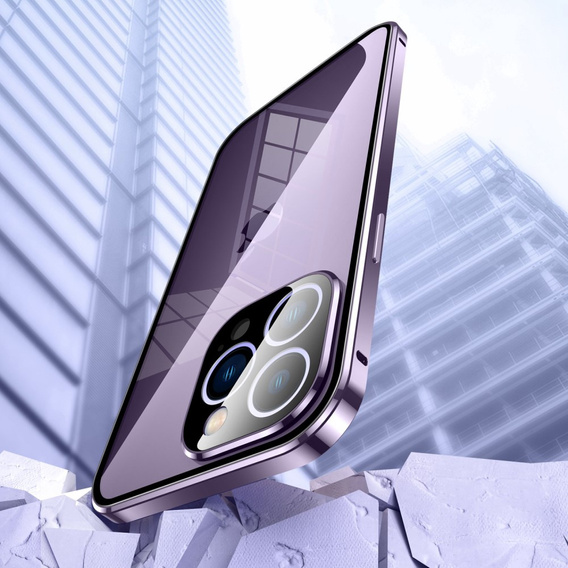 Case for iPhone 14 Pro Max, Magnetic Dual Glass, purple