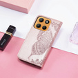 Flip case for Motorola Moto G15 / Motorola Moto G15 Power, Butterfly, pink rose gold