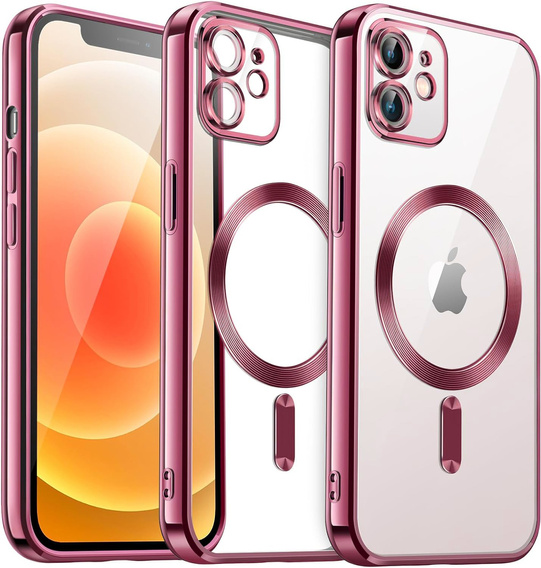 Case for iPhone 11, Electro MagSafe, pink + Screen Glass