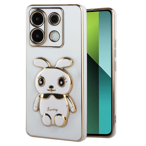 Case for Xiaomi Redmi Note 13 Pro 5G, Rabbit, white + 9H Tempered Glass
