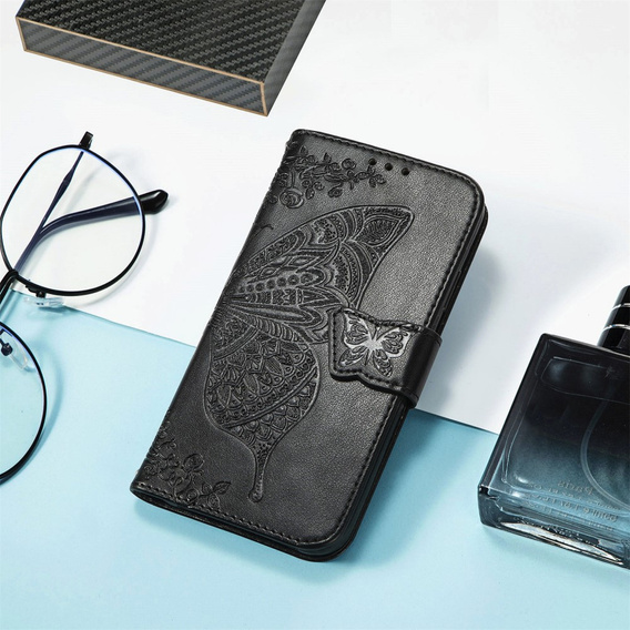 Flip case for Motorola Moto G15 / Motorola Moto G15 Power, Butterfly, black