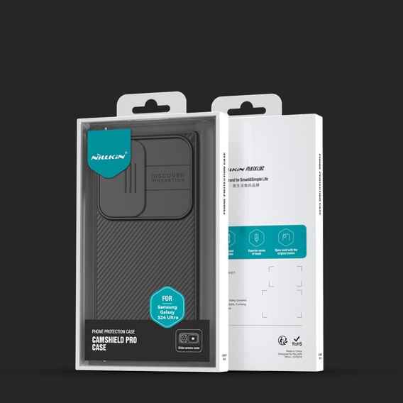 NILLKIN Case for Samsung Galaxy S24 Ultra, Silicone CamShield Case for MagSafe, black