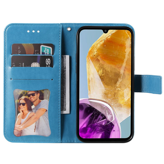 Flip case for Samsung Galaxy M15 5G, Mandala, blue