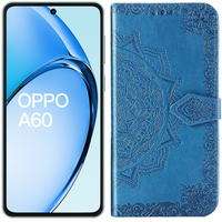 Flip case for Oppo A60, Mandala, blue