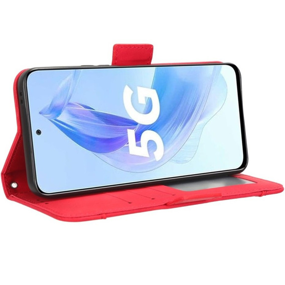 Flip case for Honor 90 Lite 5G, Card Slot, red