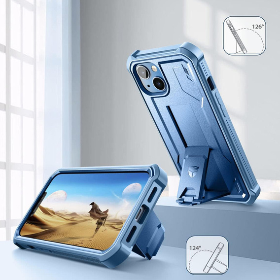 Armored case for iPhone 13 / 14, Dexnor Full Body, blue
