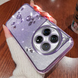Case for OnePlus 12 5G, Glitter Flower, purple