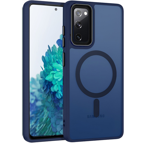 Case for Samsung Galaxy S20 FE, for MagSafe, ERBORD Matt Case, dark blue + Screen Glass