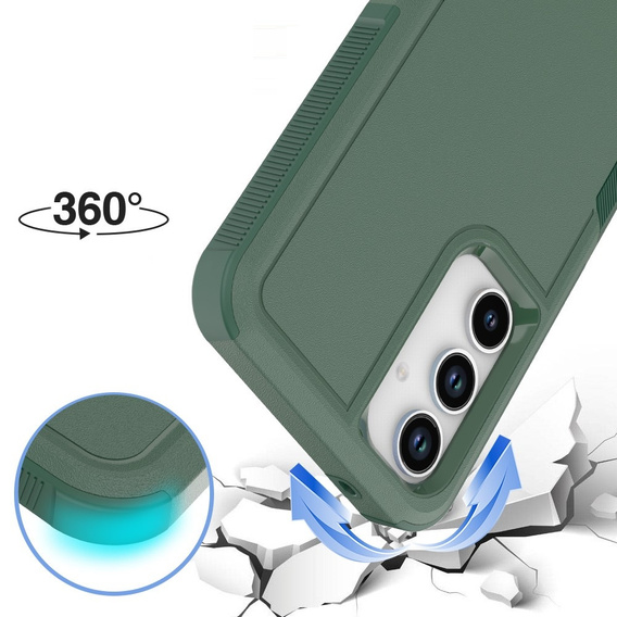 Armored Case for Samsung Galaxy A55 5G, Dual Shockproof, dark green