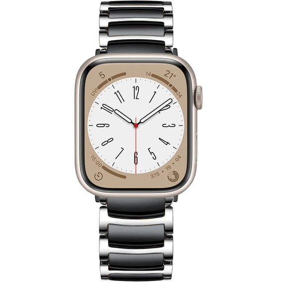 Bracelet Stainless for Apple Watch 1/2/3/4/5/6/7/8/SE/ULTRA (42/44/45/49 MM) - Silver/Black