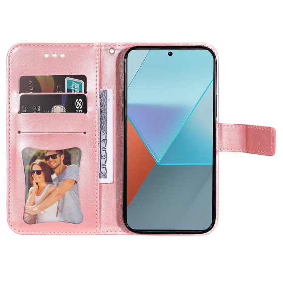 Flip case for Xiaomi Redmi Note 13 Pro 5G, Mandala, pink rose gold