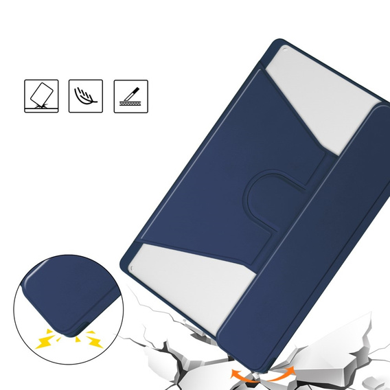 Keyboard case for Lenovo Tab M11 10.95" / Idea Tab 11" / Tab K11 11" (2 gen.), Rotary 360° Leather, dark blue