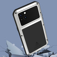 Love Mei Case for iPhone 14, armored with glass, silver