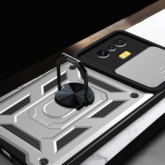 Case for Xiaomi Poco F4 GT, CamShield Slide, silver