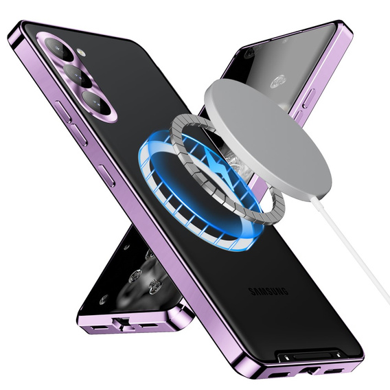 Camera Protection Case for Samsung Galaxy S24+ Plus, CamShield MagSafe, transparent / purple