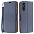 Flip case for Samsung Galaxy A55 5G, Wallet Litchi Leather, dark blue