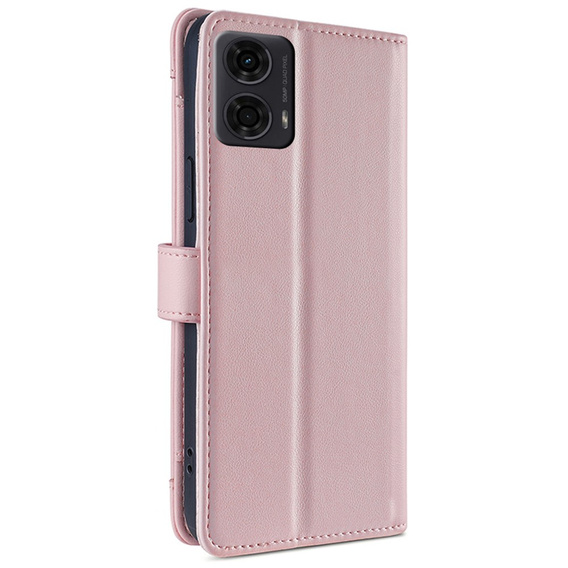 Flip case for Motorola Moto G04 / G24 / G24 Power, Wallet Zipper Pocket, pink