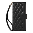 Flip case for Xiaomi Redmi Note 14 Pro 5G / Xiaomi Redmi Note 14 Pro+ 5G / Xiaomi Poco X7 5G, Rhombus Crossbody Leather, black