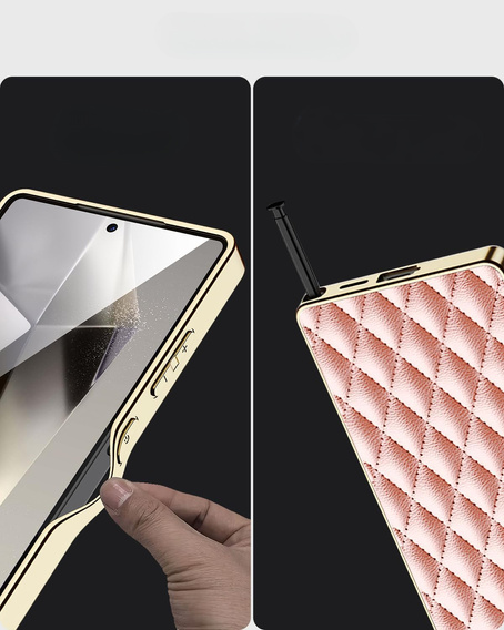 Case for Samsung Galaxy S25 Ultra, Leather Rhombus, pink