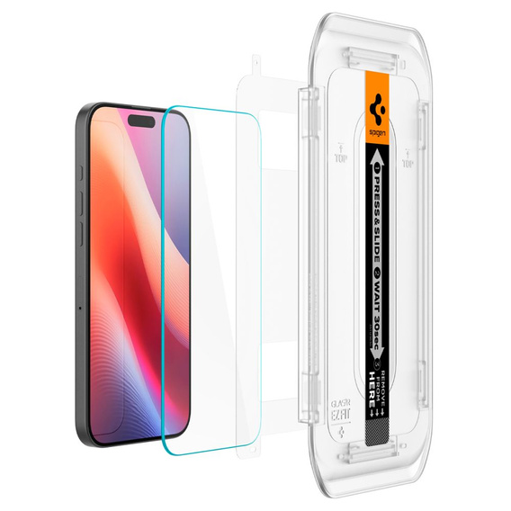 Spigen tempered glass for iPhone 17 / 17 Pro / 16 Pro, Glas.TR EZ Fit (2 pcs.)