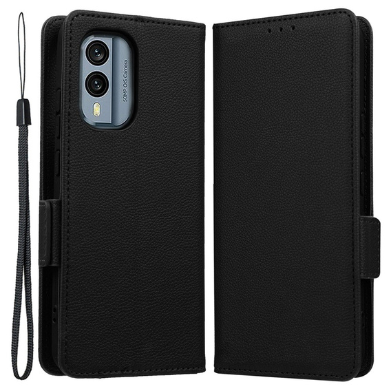 Flip case for Nokia X30 5G, Wallet Litchi Magnet Case, black