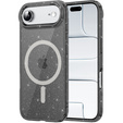 Case for iPhone Air, for MagSafe, glitter, translucent black