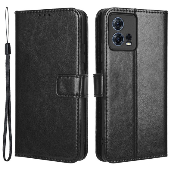 Flip case for Motorola Edge 30 Fusion 5G, Crazy Horse Wallet, black