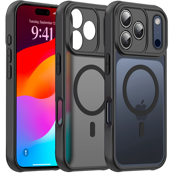 Matt Case for iPhone 17, for Magsafe, matt black